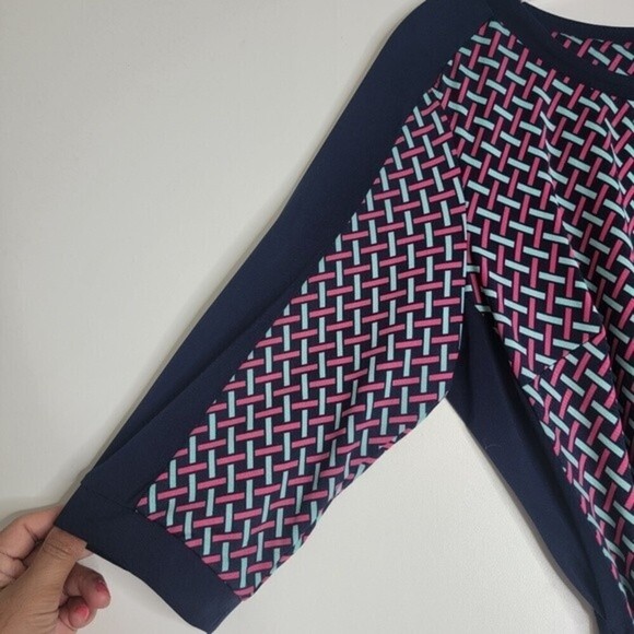 EMMA & Michele Womens A Line Dress Black Geometric Print Size M - Picture 4 of 7